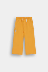 Kids Yellow Textured Jacquard Knit Tracksuit