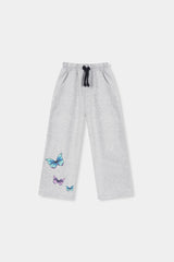Girls Top Black & Grey Butterfly With Trouser Pair