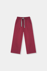 Girls Top Grey With  Maroon Cotton Trouser Pair