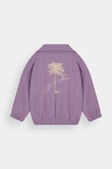 Girls Polo Color Palm Tree Printed Purple Track Suit
