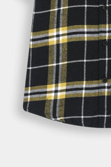 Classic Black Yellow  Check Casual Shirt For Kids