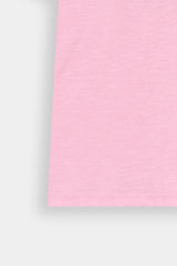 Girls "Sweet  Rainbow" Crew Tee – Candy Pink With  Sea Green Tights