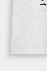 Kids' Heather Grey  Ringer Tee with  Snoopy Graphic