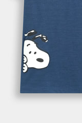 Kids’ "Stay Real"  Peeking Snoopy  Graphic T-Shirt - Blue