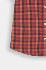 Classic Red Check  Casual Shirt For Kids