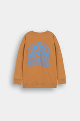Kids Camel Brown Beach Printed Tracksuit
