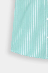 Aqua Stripe Smart  Casual Shirt For Kids