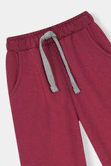 Girls Top Grey With  Maroon Cotton Trouser Pair