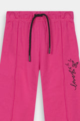 Soft DK-Pink Loungewear Set - Butterflies & Ruffled Shoulders
