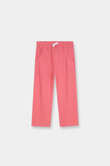 Kids' Rose Pink  Textured Henley Tee  and Matching Pants  Set