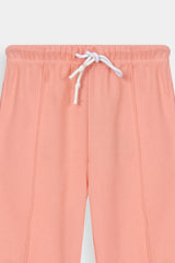 Girls Polo Color Butterfly Printed Peach Track Suit