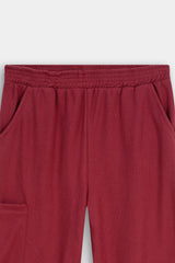 White & Maroon  "Little Bear" Graphic  Co-ord Set