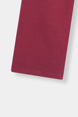 Girls Top Grey With  Maroon Cotton Trouser Pair