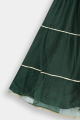 Girls' 3-Piece  Emerald Green  Lehenga Choli Set