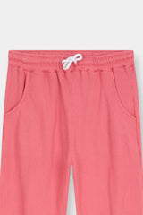 Kids' Rose Pink  Textured Henley Tee  and Matching Pants  Set