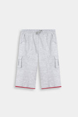 Boys' Red Graphic T Shirt and Grey Cargo  Shorts Set
