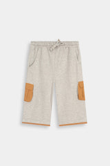 Kids' Mustard and  Grey Color-Block Tee  with Cargo Shorts