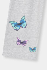 Girls Top Black & Grey Butterfly With Trouser Pair