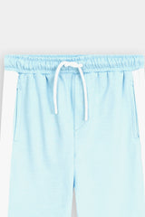Light Blue Kids’  Athletic Lounge Set  with Bear Print