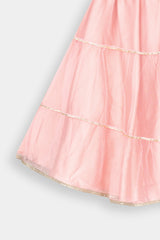 Girls' 3-Piece Rose  Pink Lehenga Choli  Set.