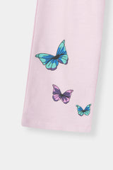 Girl Top Pink Butterfly  With Trouser Pair