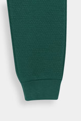 Kids Textured Quilted  Tracksuit -Green