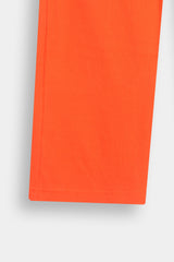 Kids' Orange  Textured Ribbed  Henley and Pants Set