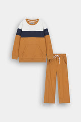 Kids Color block Fleece Panel Tracksuit
