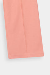 Girls Polo Color Butterfly Printed Peach Track Suit