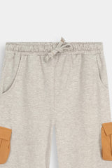 Kids' Mustard and  Grey Color-Block Tee  with Cargo Shorts