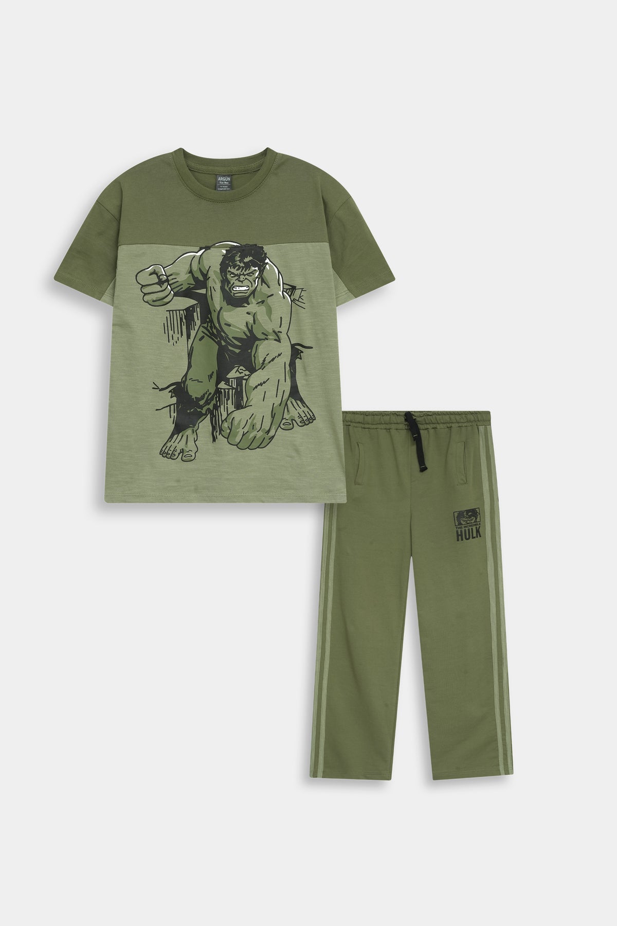 Marvel Hulk Smash Two-Piece Activewear Set - Olive Green