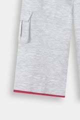 Boys' Red Graphic T Shirt and Grey Cargo  Shorts Set