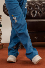 Girls' Cozy Fleece Smiley Face Hoodie - Good Vibes