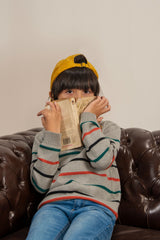 Soft  Boys' Sweater with Colorful Horizontal Stripes