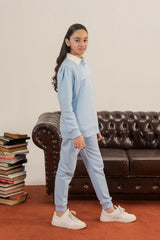 Cozy Fleece Princess Tracksuit for Girls with Polo Collar