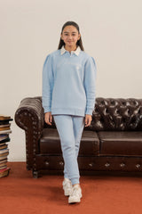 Cozy Fleece Princess Tracksuit for Girls with Polo Collar