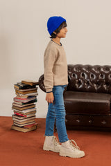Self Textured Skin Sweater For Boys
