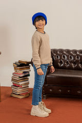 Self Textured Skin Sweater For Boys