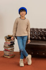 Self Textured Skin Sweater For Boys