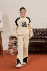 Girls' Argun Fleece Sweatshirt & Flared Track Pants Set