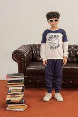 Soft Fleece Navy & Cream Sports Loungewear Set