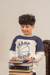 Soft Fleece Navy & Cream Sports Loungewear Set