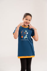 Girls Top Unicorn Star Navy