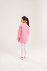 Girls Top Pink Flower  With Lycra Cotton Tights