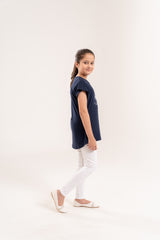 Girls Top Navy With White Horse