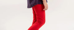 Girls Red Plain Tights
